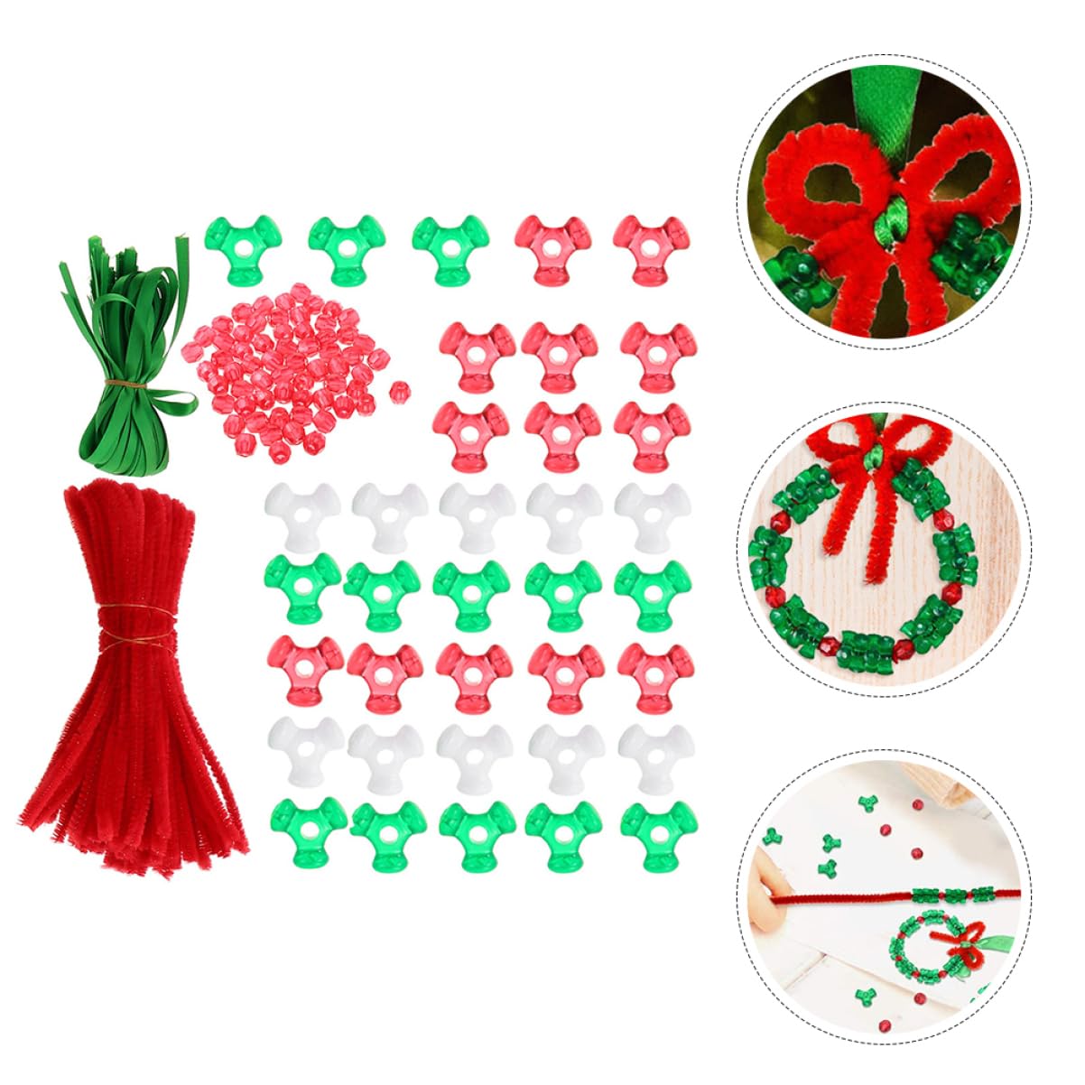 BESTonZON 5 Set Materiali per accessori per decorazioni natalizie mini natale ghirlanda natalizia bricolage natale bricolage natalizio lavoretti natalizi con perline fai da te plastica