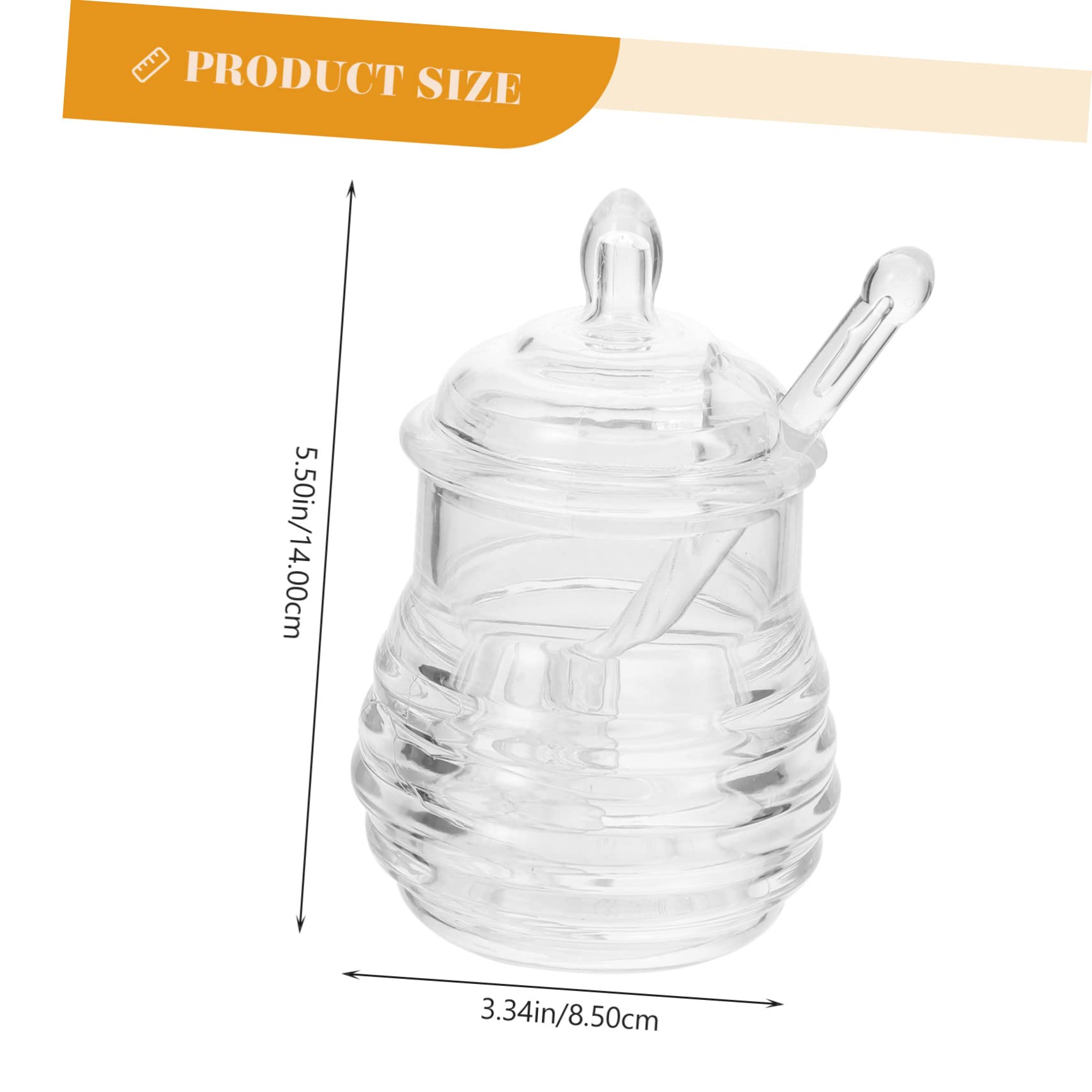 ABOOFAN 1Set Transparent Honey Dispenser with Lid Stirring Rod Practical Syrup Container for Easy Serving and Storage Kitchen Airtight Seal to Keep