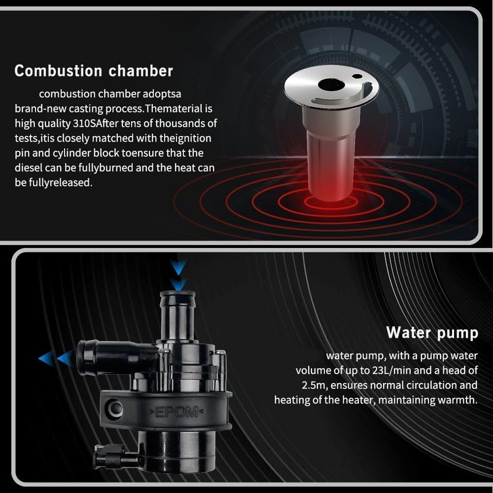 Bombas Agua Bomba Refrigerante Calentador De Agua De 12V Y 5kW Fontanería Con Control LCD Similar A Para Websato Calentador De Estacionamiento Diésel Para Eberspacher
