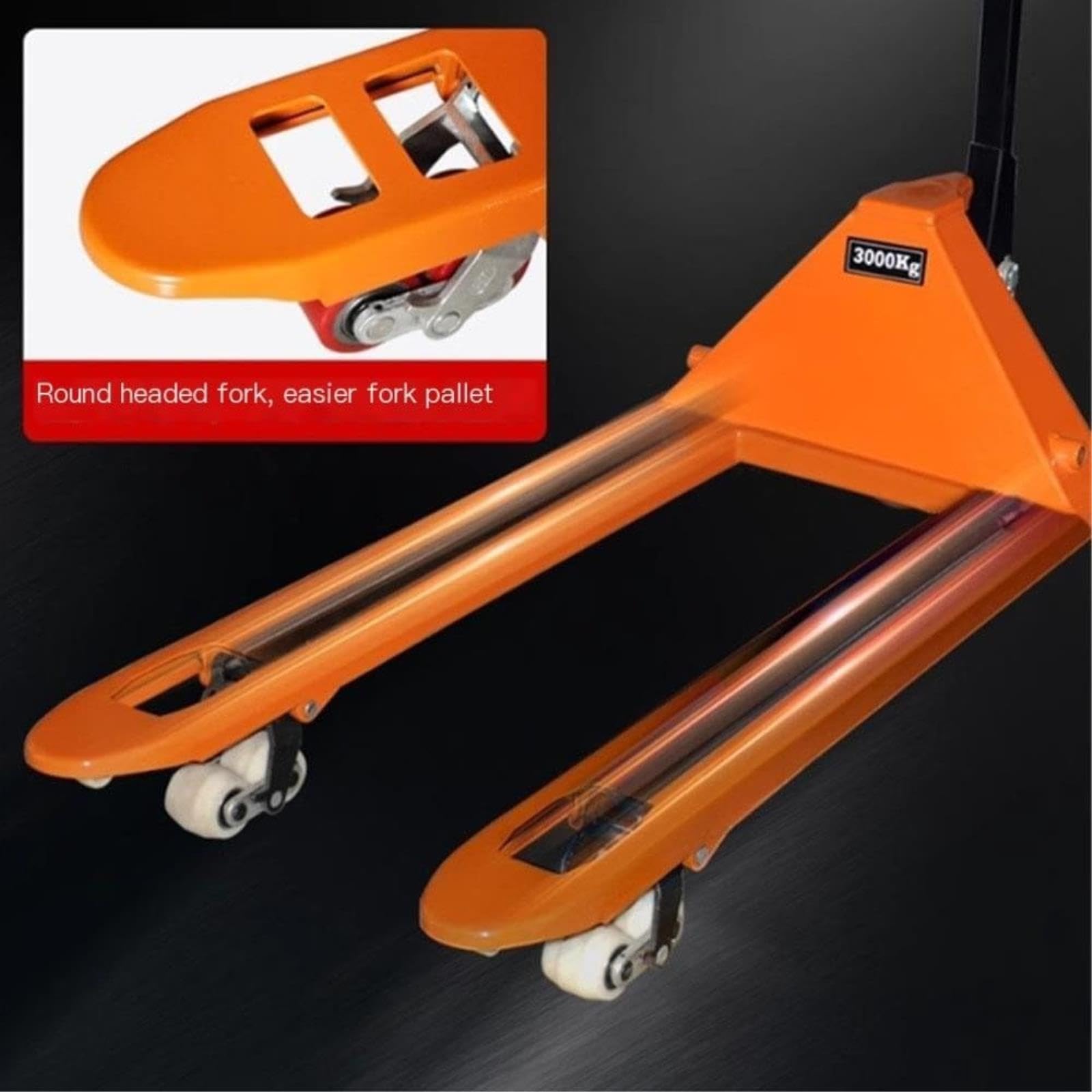 Transpaleta Hidráulica Manual, Bomba Reforzada con Palanca Y Pedal, Elevación De Alto Rendimiento, Dimensiones Optimizadas De Horquillas (55cm)