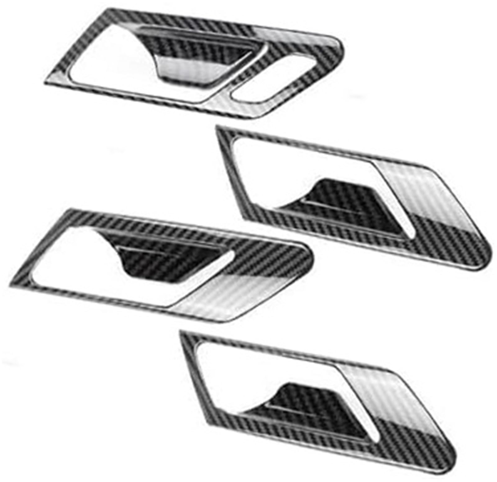 Pizgear Black Lhd Car Door Bezel Trim Decoration Cover Trim Car Interior Door Handle Pull Bowl Frame, For Vw, For Golf 6 Mk6 2008-2013(Black Lhd)