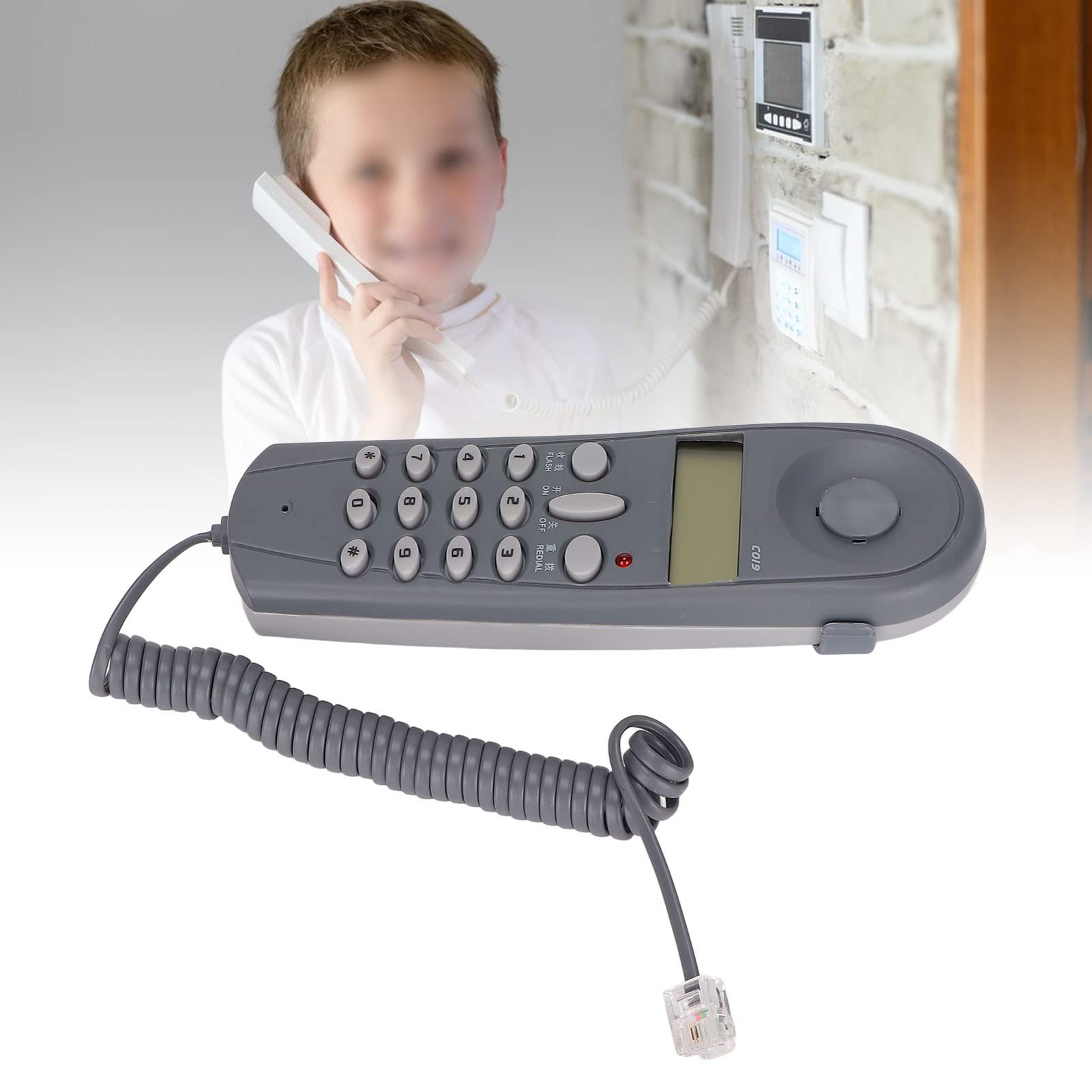 Wandtelefon, -Wandtelefon mit Rauschunterdrückung, Schnurgebundenes Telefon Zum Aufhängen, Festnetztelefon Zum Aufhängen mit Wahlwiederholung der Letzten Nummer und