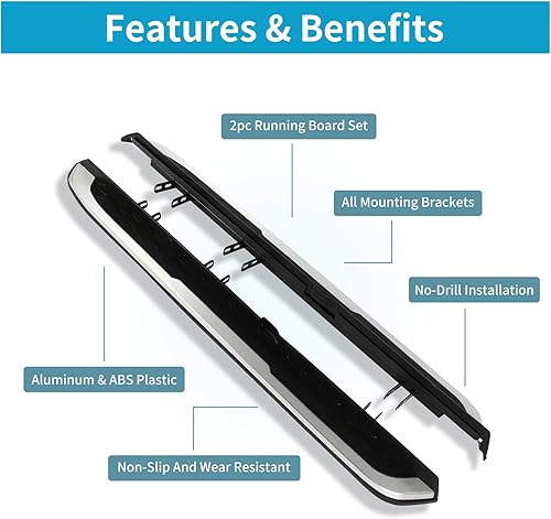 Miniatura 2 de ECCPP Estribos aptos para Honda CR-V Sport Utility de 4 puertas Nerf Bars de plástico y aluminio para Honda CR-V Sport Utility