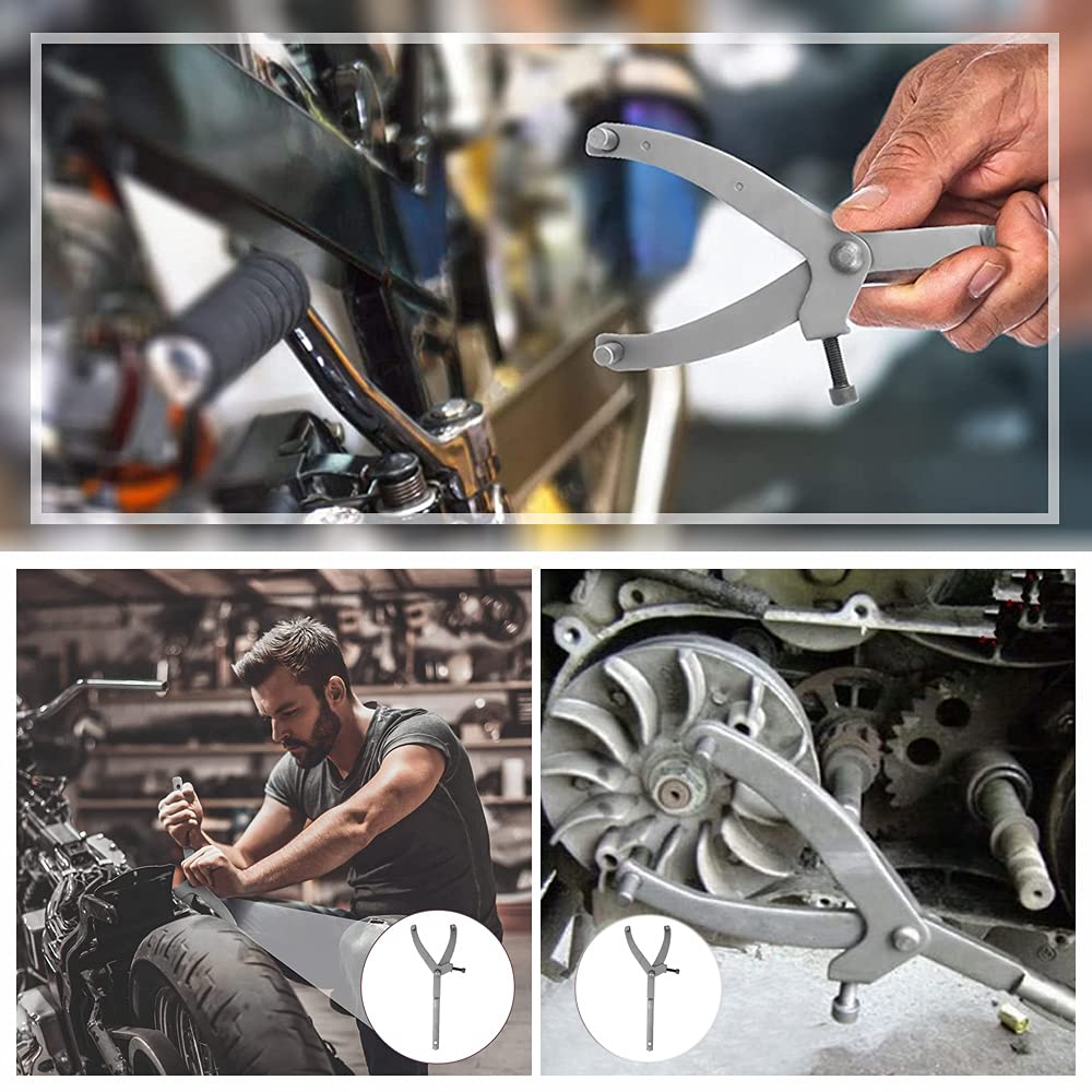 sitengjun Strumento Chiave Frizione Regolabile, Strumento Chiave per Volano, Chiave Frizione Regolabile Tipo Y, per Puleggia Moto Frizione Riparazione Moto
