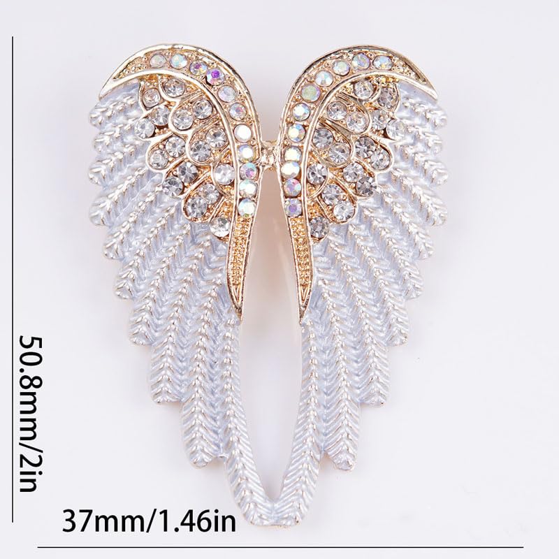 Image of 3Pcs Sparkling Rhinestone Angel Wings Brooch Glamorous Clothing Accent