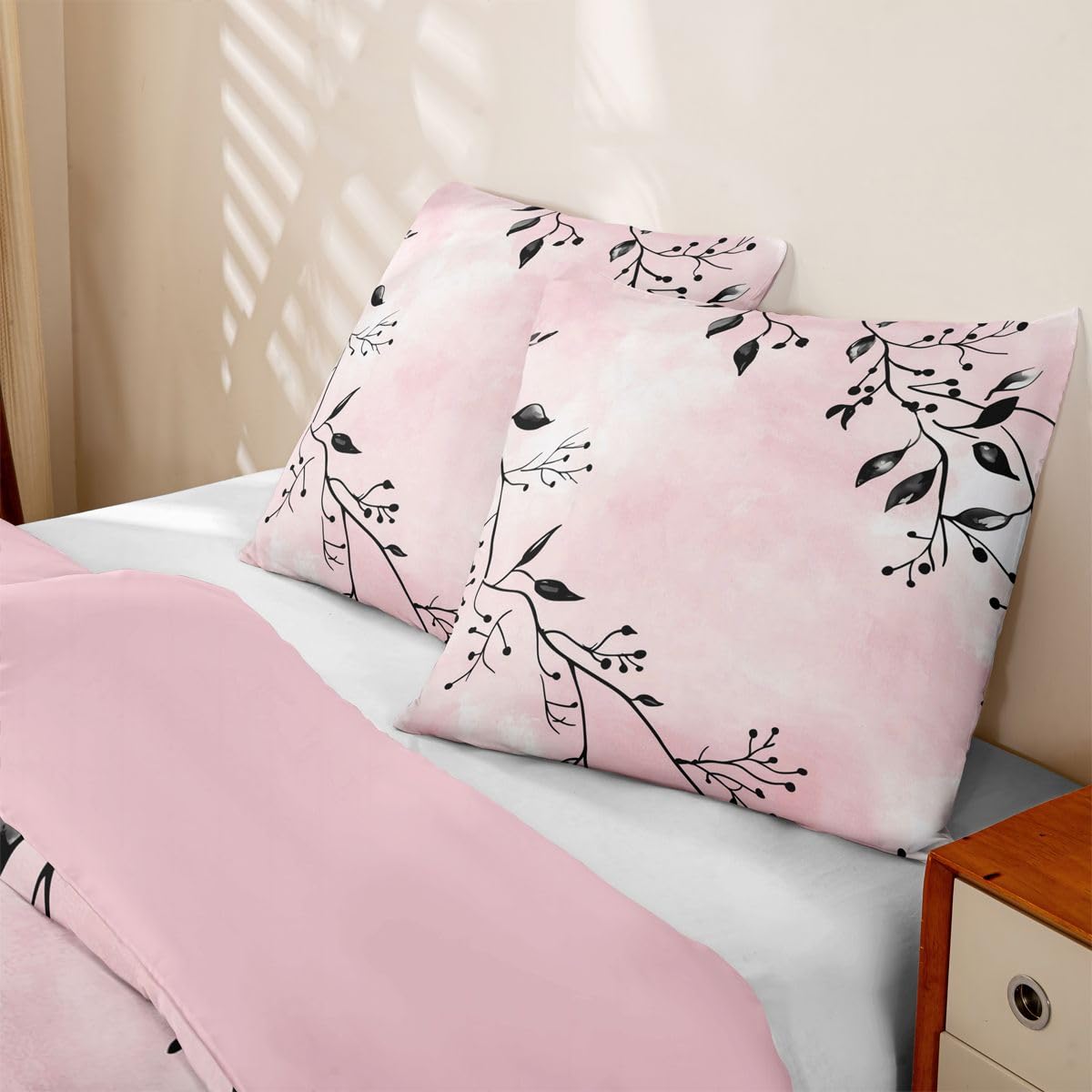 Homewish Kirschblüten Microfaser Bettwäsche 135x200 4teilig