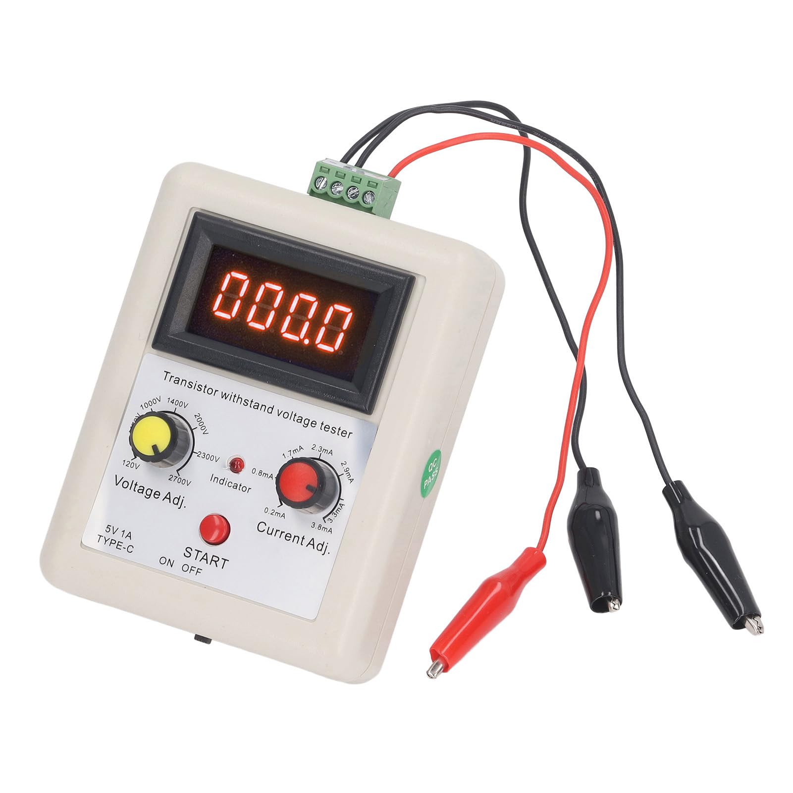 Probador de voltaje soportado Detector de capacidad de voltaje digital para diodo Mos Triodo Transistor 120v a 2700v Amplia aplicación Compacto Fácil para pruebas de componentes (Red Display)