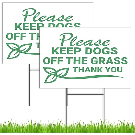 Lot de 2 panneaux « Keep Off Grass », 30,5 x 22,9 cm, en plastique ondulé double face avec fil métallique en forme de H, panneaux « Stay Off Grass », panneau