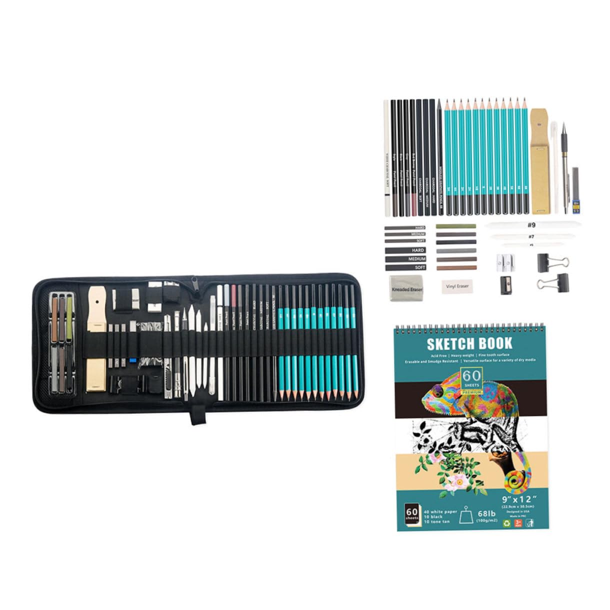 SEWACC Set de Crayons à Dessin pour Adolescents, 50 Pièces, Esquisse