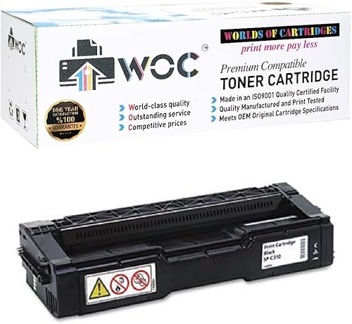 WOC - Cartucho de tóner compatible con Ricoh 406475 Tipo SP C310HA (negro) para uso en SP C231 C232 C242 C311 C312 C320 C342