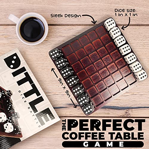 Image of Dittle- Dice Battle | 2 Player Dice Games for Adults | Adult Board Games for 2 Players | Best Two Player Game for Adults | Two Person Wooden Coffee Table Fun | Bar Game for Adult Indoor Tabletop