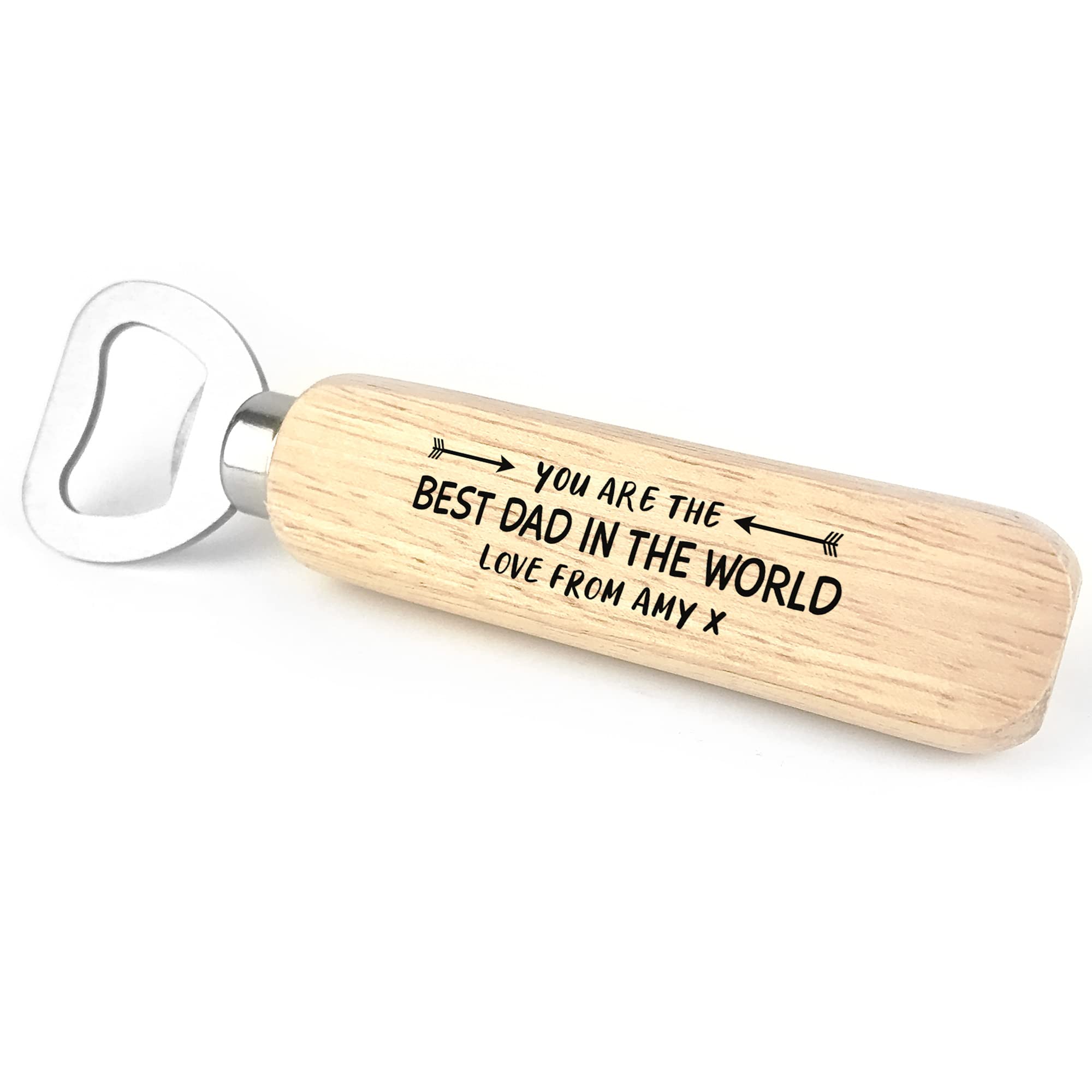 Personalised Dad Gift for Birthday Christmas Wooden Bottle Opener Daughter Son Gift