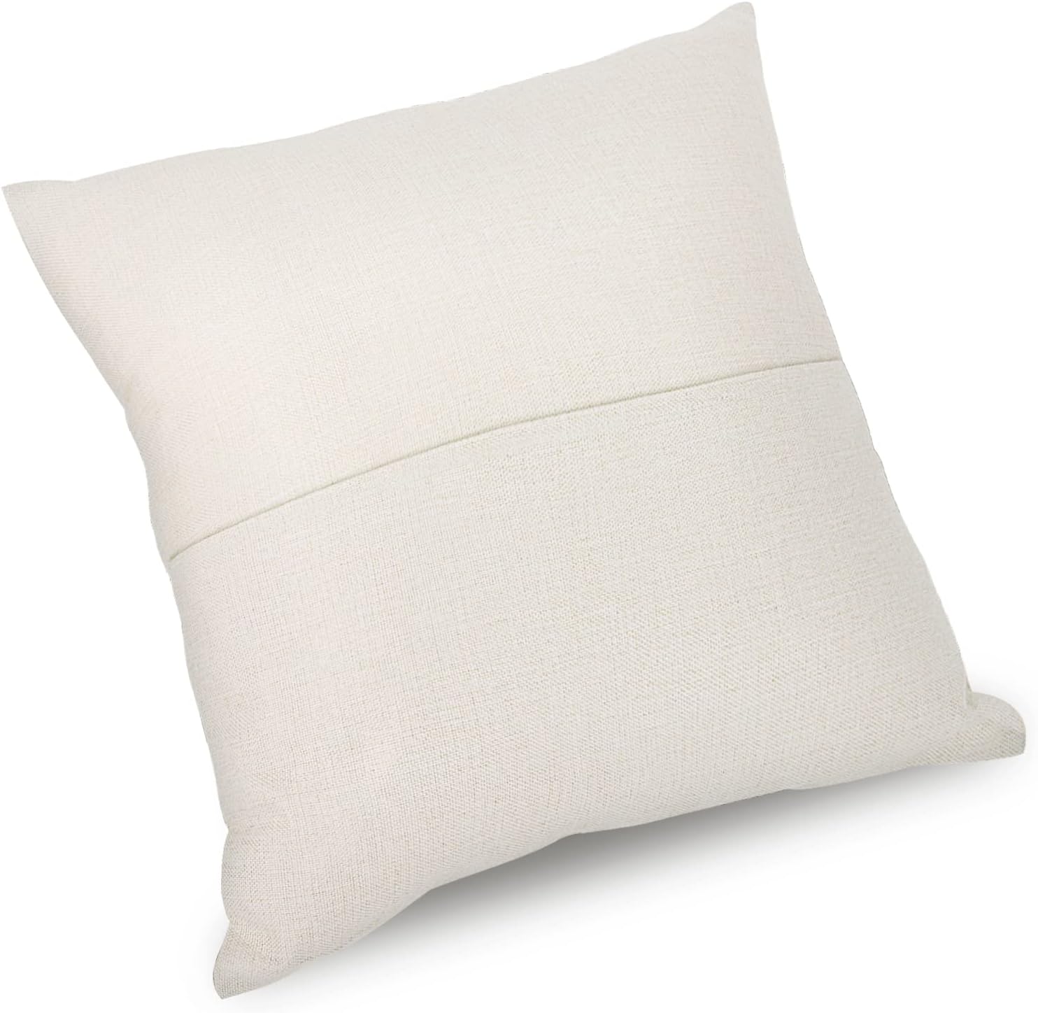 TopTie Custom Embroidery Pillow Cover, 18" X 18" Personalized Linen Throw Pillowcase with Pocket