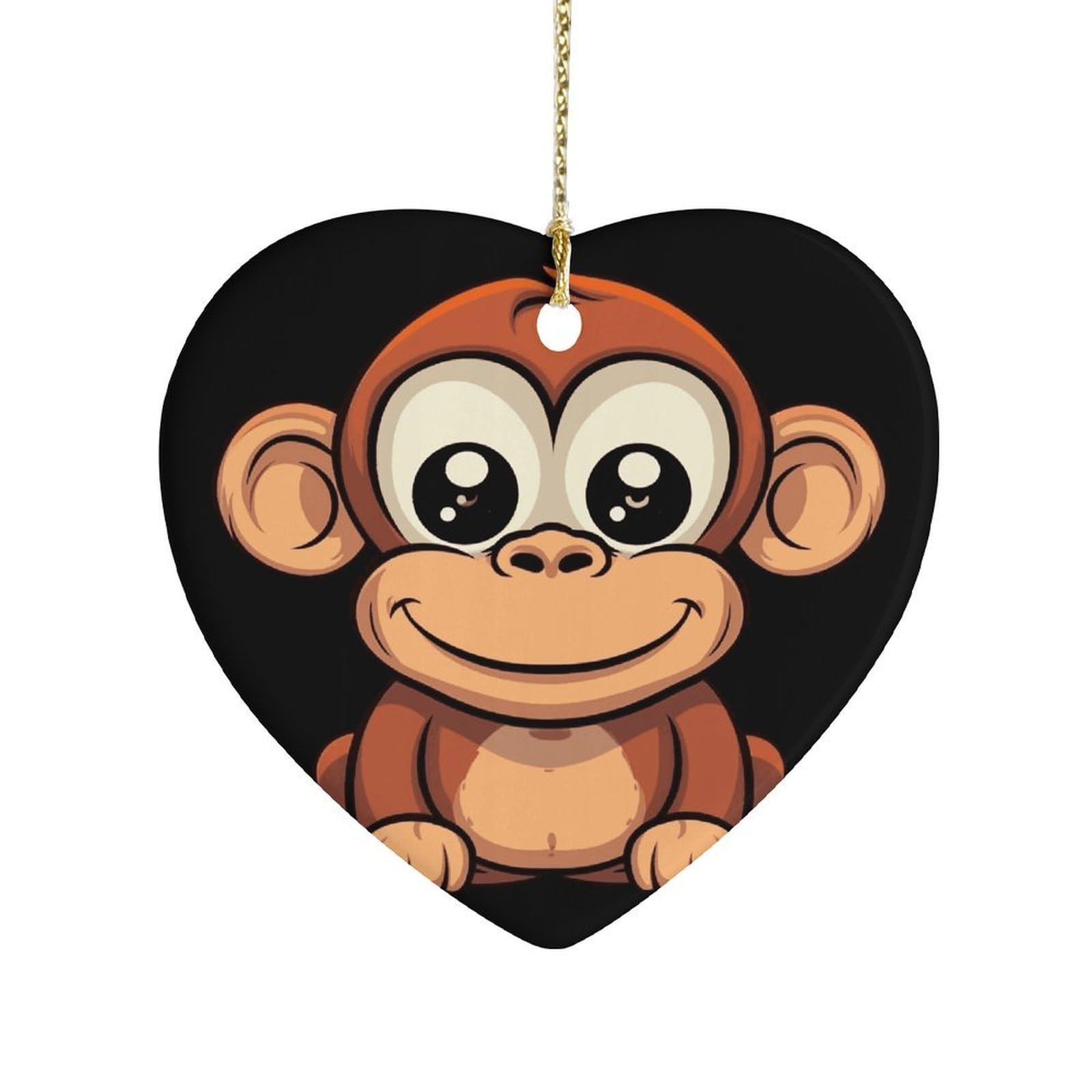 Fekiloot Style Cartoon Monkey Ceramic Ornament Home Decor Keepsake