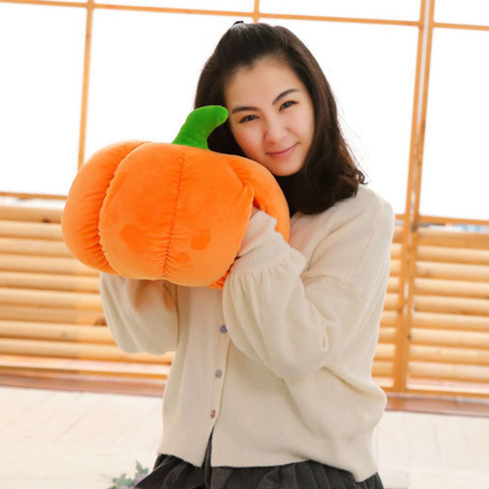 Pumpkin Pillow Plush Cushion Holiday Party Props Kids Gift Halloween Decorations for Bedroom(Pumpkin Plush Pillow,30cm)