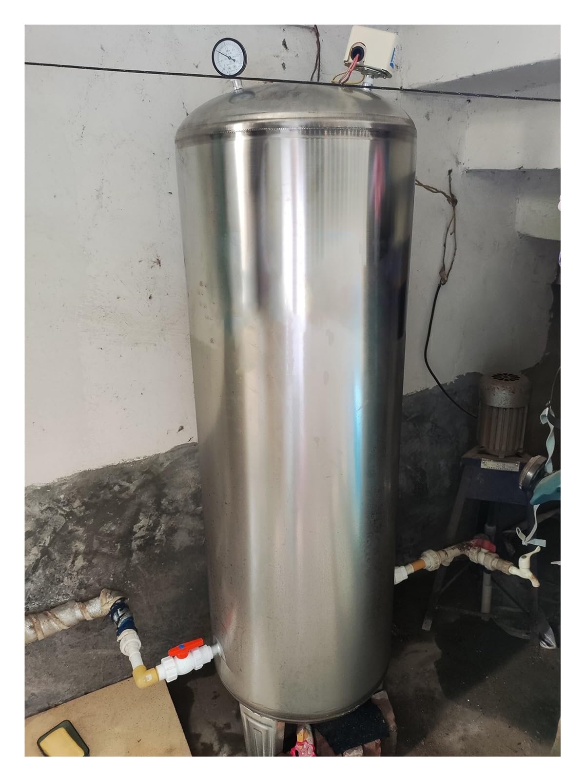 Vaso de expansión Reemplazo de vejiga del tanque de presión, 60 100 160 200 250 300 L Tanque de presión de agua de acero inoxidable para bombas de pozo, tanques de pozo presurizados con kit de montaje