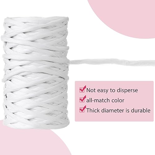 Miniatura 3 de Syhood Alambre floral rústico de 65 pies para envolver ramos de flores de manualidades (blanco, 1 rollo)