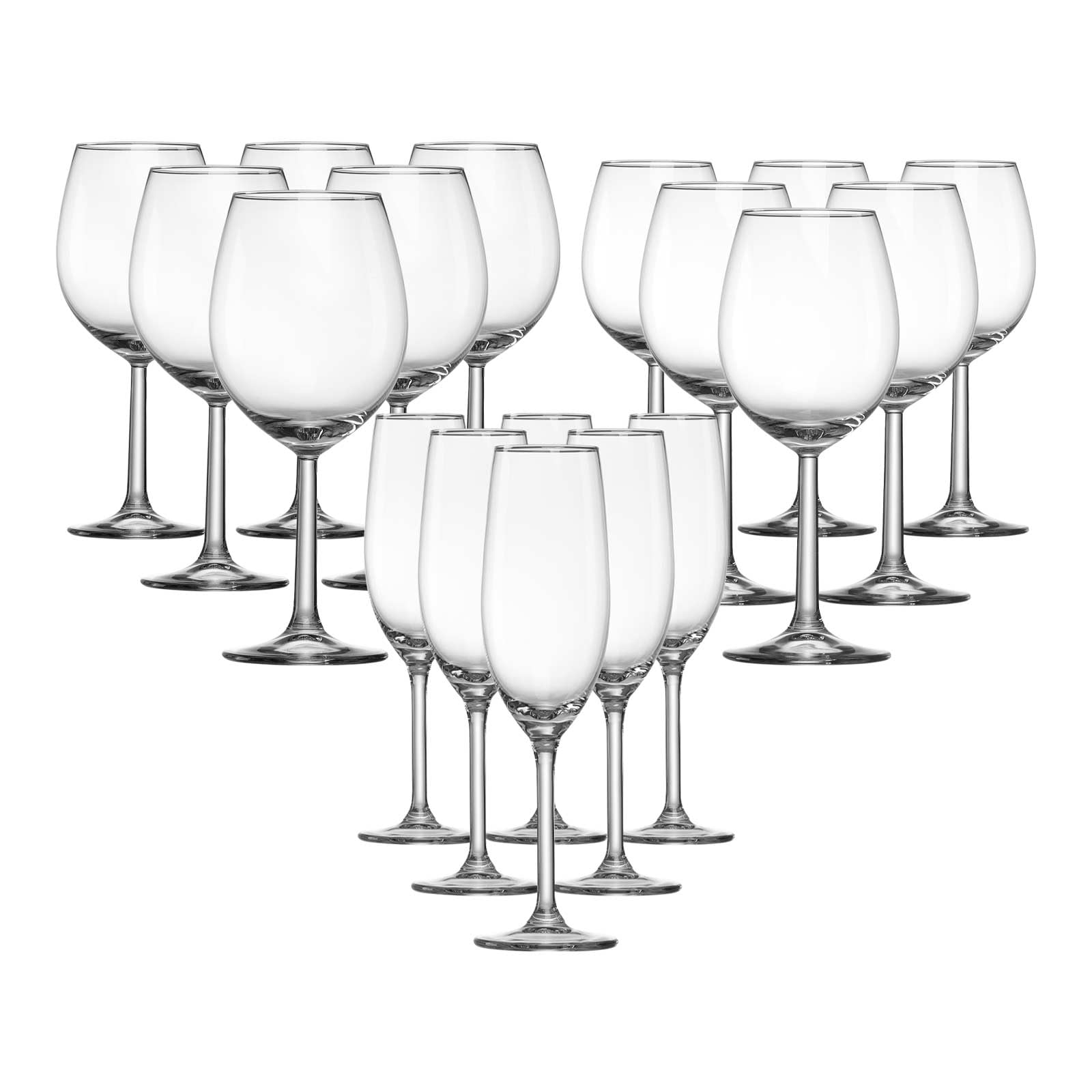 Ritzenhoff & Breker Vio Wein- & Sektgläser-Set 18-teilig, Klassisches Gläserset für 6 Personen, Stielgläser, Spülmaschinenfest, Klar