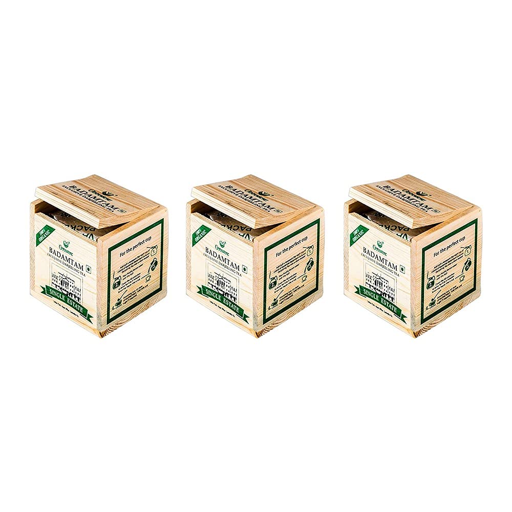 GOODRICKE Badamtam Darjeeling Tea - 100 gm, (Pack of 3) | 100% Organic Premium Whole Leaf | Single Estate | Black Tea | Peach Flavoury | Sweet Lasting Aftertaste