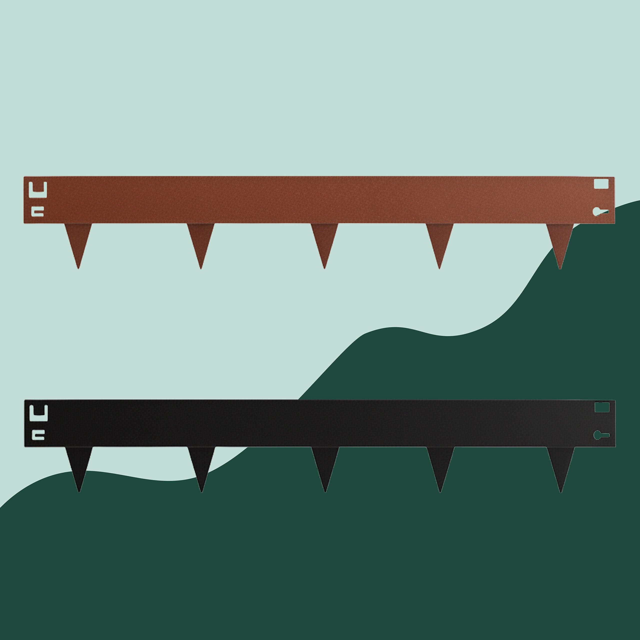 Relaxdays bordura per Prato in Acciaio, Set 10 pz, Flessibile per aiuole, HxB: 16x106 cm cad., Nero