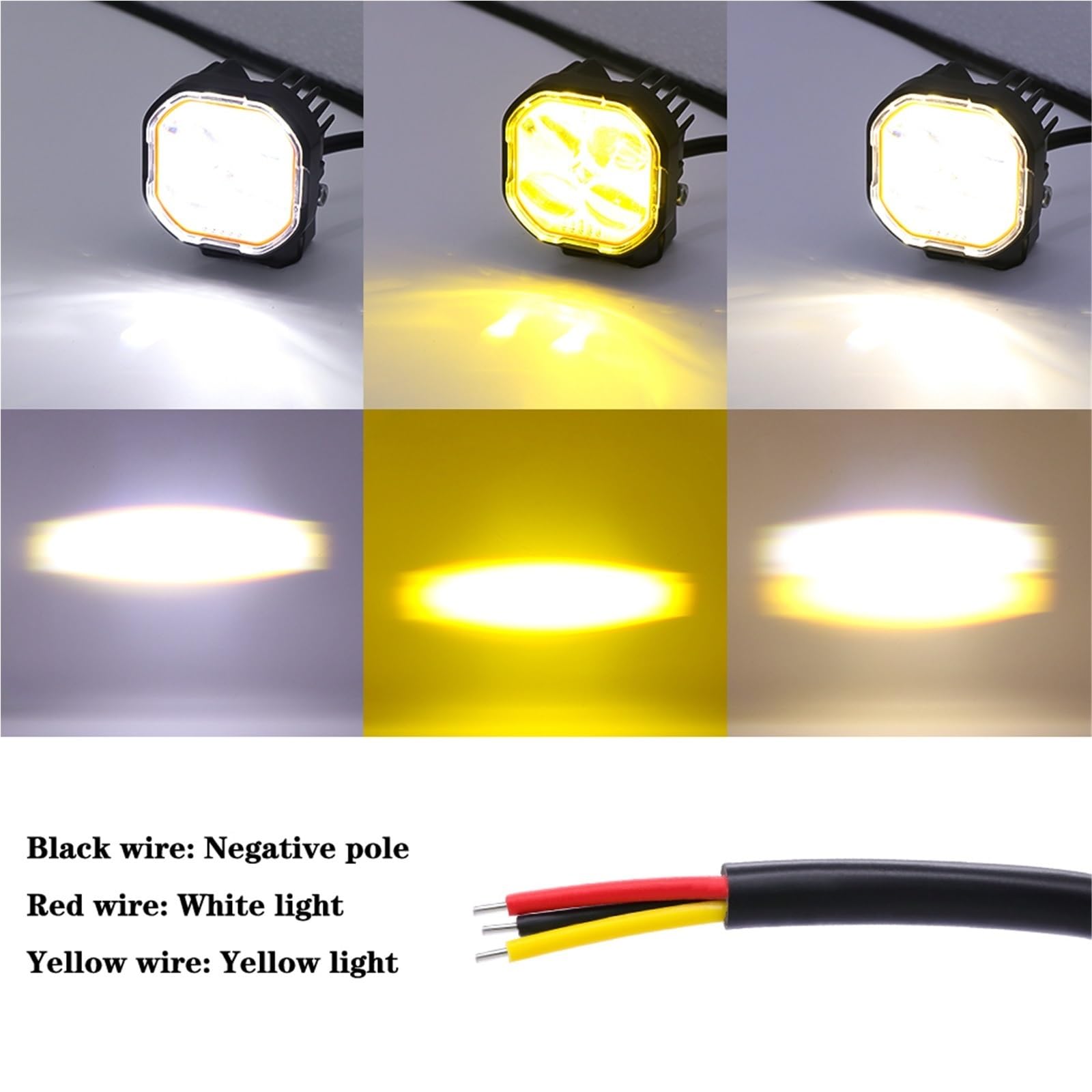 Anabbaglianti Faro LED da 40 W per moto, super luminoso, proiettore doppio, fendinebbia, per auto fuoristrada, ATV, camion Luci per motociclette(2PCS)