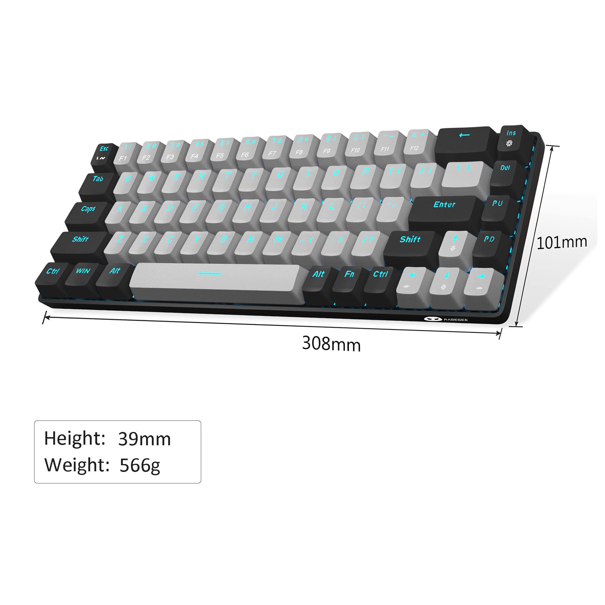 Portable 60 Mechanical Gaming Keyboard, MageGee MKBox LED Backlit