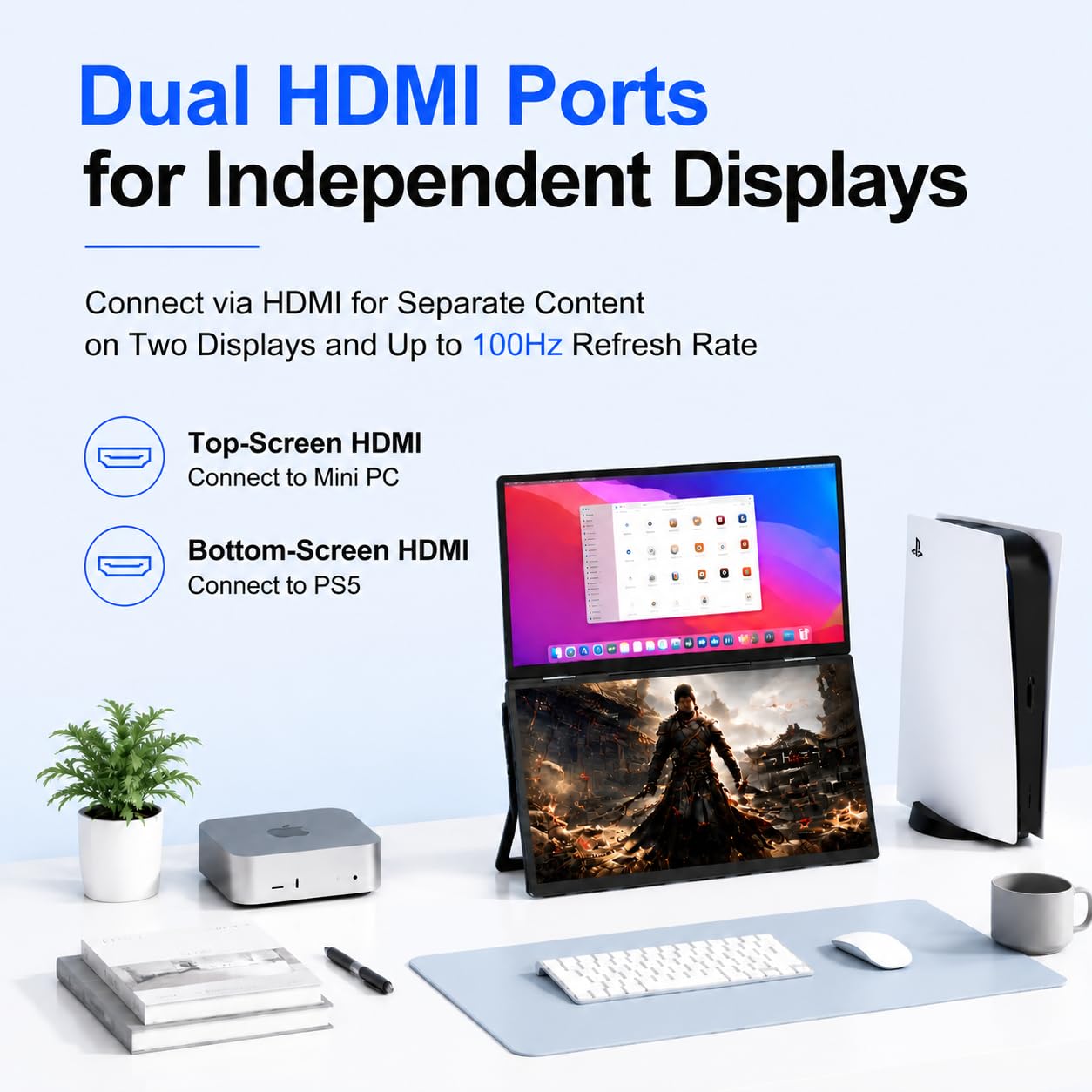 Amazon.co.jp: GWSGUT 18.5インチデュアルポータブルモニター