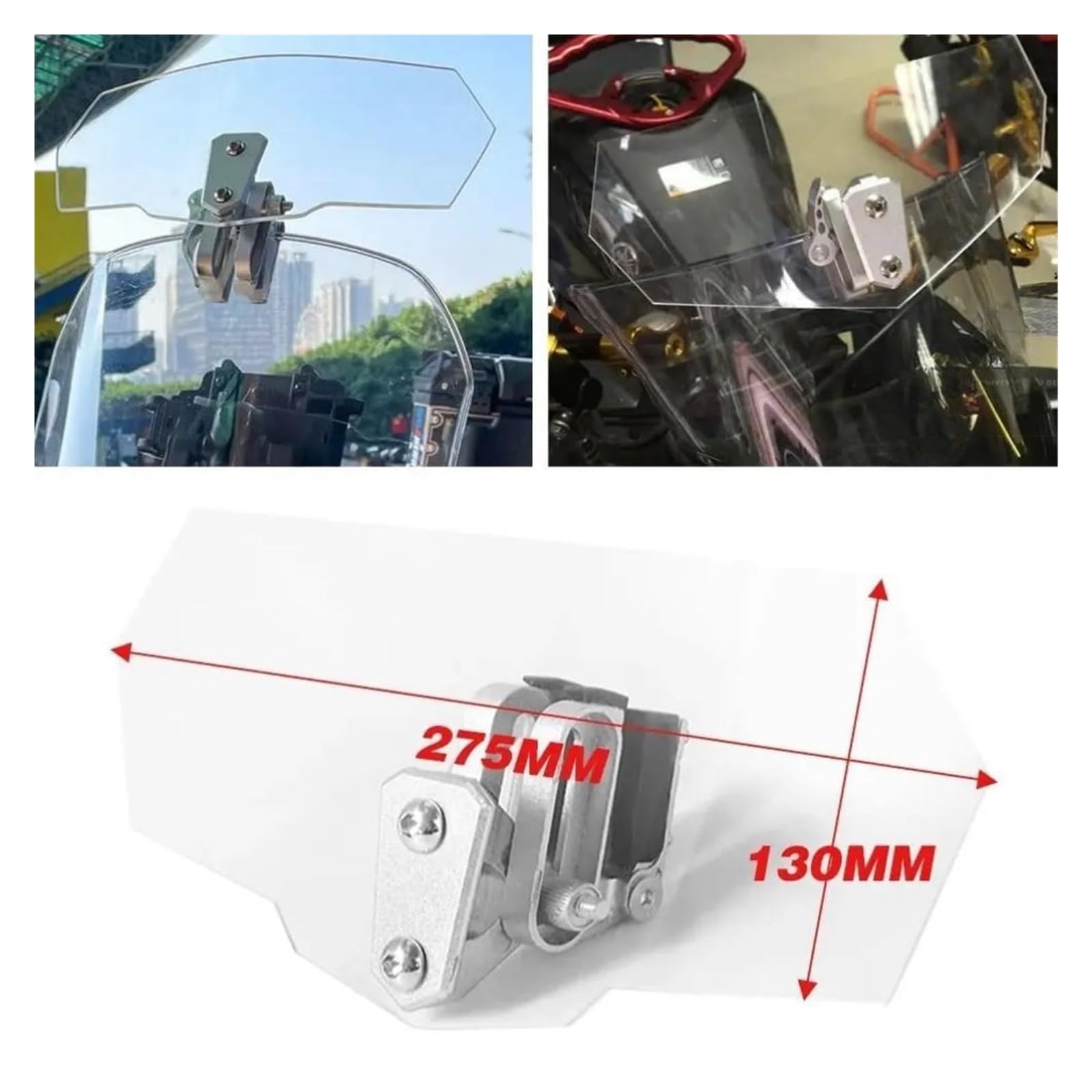 Parabrezza Per Motocicletta, Flusso D'aria Estensione Del Parabrezza Deflettore Del Vento Rialzato Per Hon&da Per Yam&aha Per Kawasaki Per Har&ley Deflettori