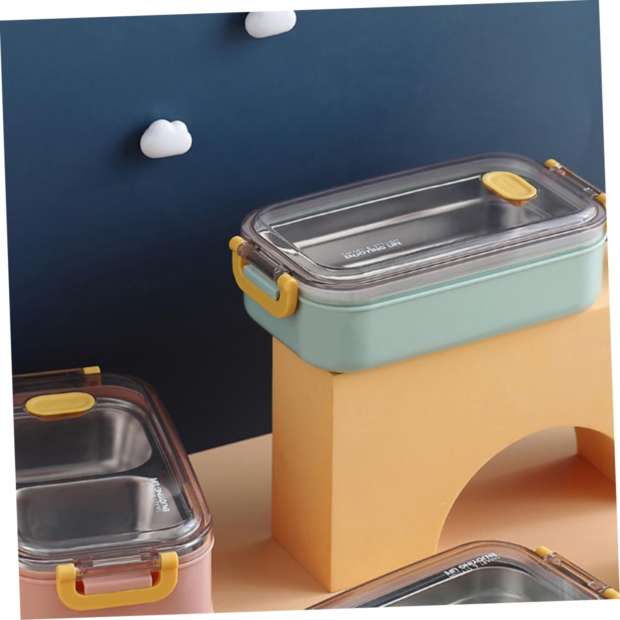 Boîte Lunch Isolée Acier Inoxydable Double Couches avec Compartiments Boîte de Rangement Repas Portable pour École Bureau et Pique- et Pratique