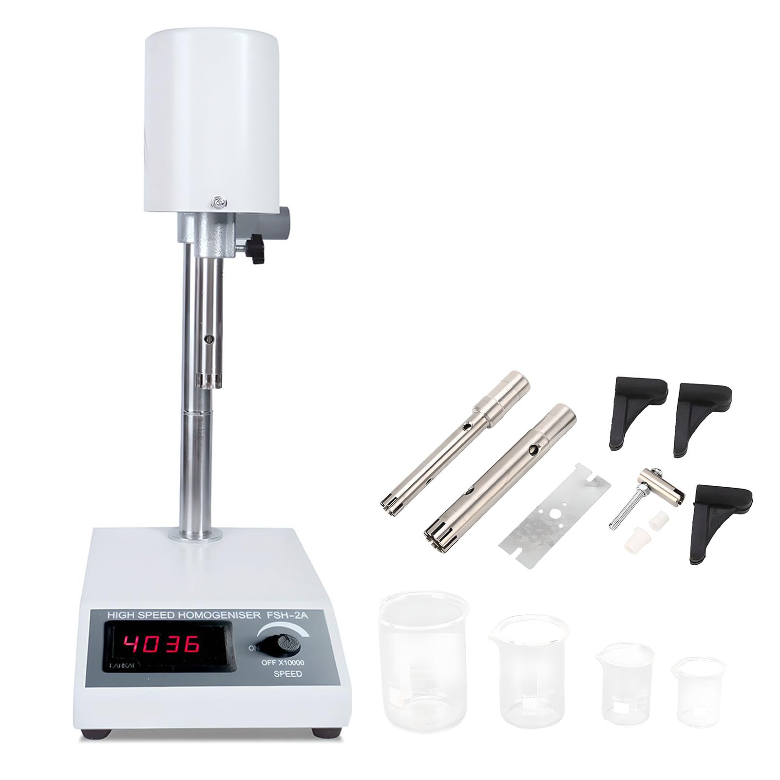 Emulsionante De Dispersión De Laboratorio, Homogeneizador De Alta Velocidad Con 2 Cabezas, Pantalla Digital, Velocidad Ajustable 8000-22000 Rpm, Para Emulsificación De Dispersión De Laboratorio