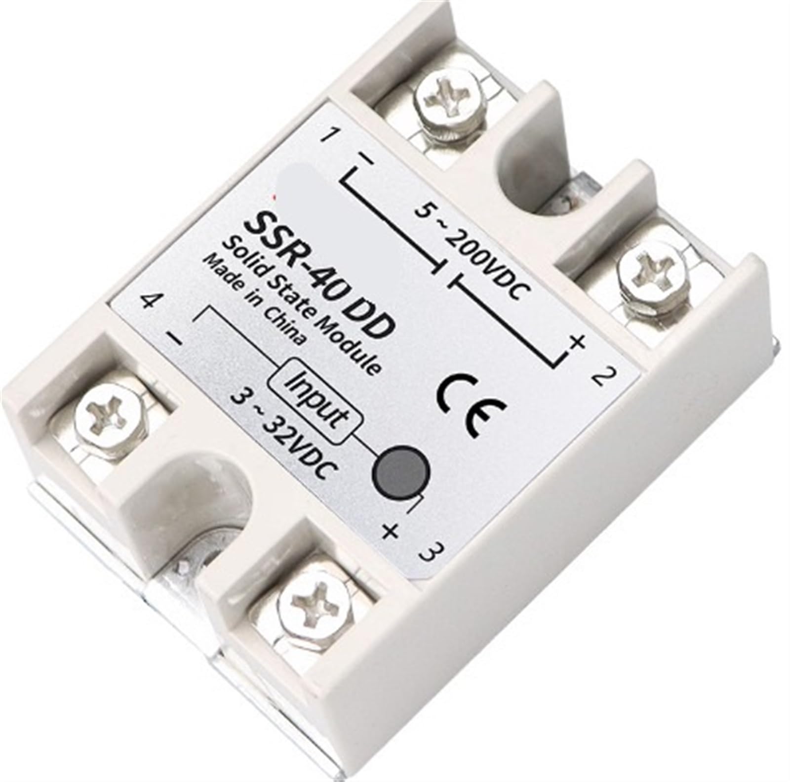 DSZUJTYROP SSR -10DD/25DD/ 40DD Control White Shell Single Phase Solid State Relay Without Cover(SSR-10DD)