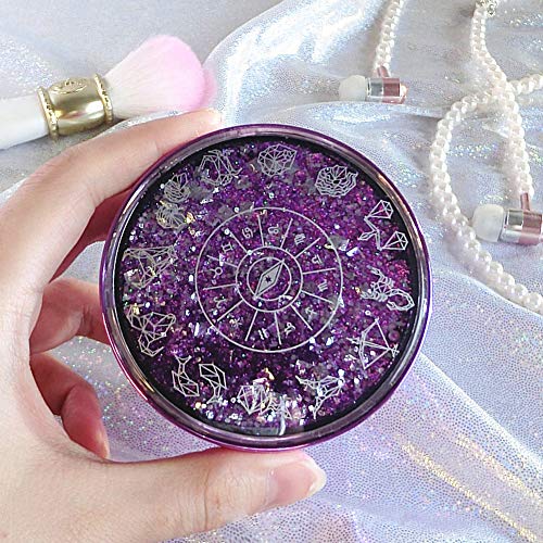 Cute Fashion Contact Lens Case, Color Sparkles Contact Lens Care Vision Care Nobleness Contact Lens Cases Kit with Mirror, Tweezers, Stick Connection, Keep Contact Lens from Drying (Purple)