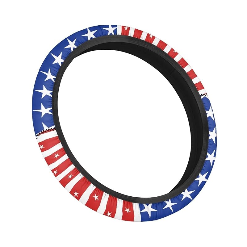 Capa para Volante de Carrinho de Golfe Panskyllis com Estampa de Bandeira Americana em Poliéster para Volantes de 33 a 35,6 cm, 1 unidade