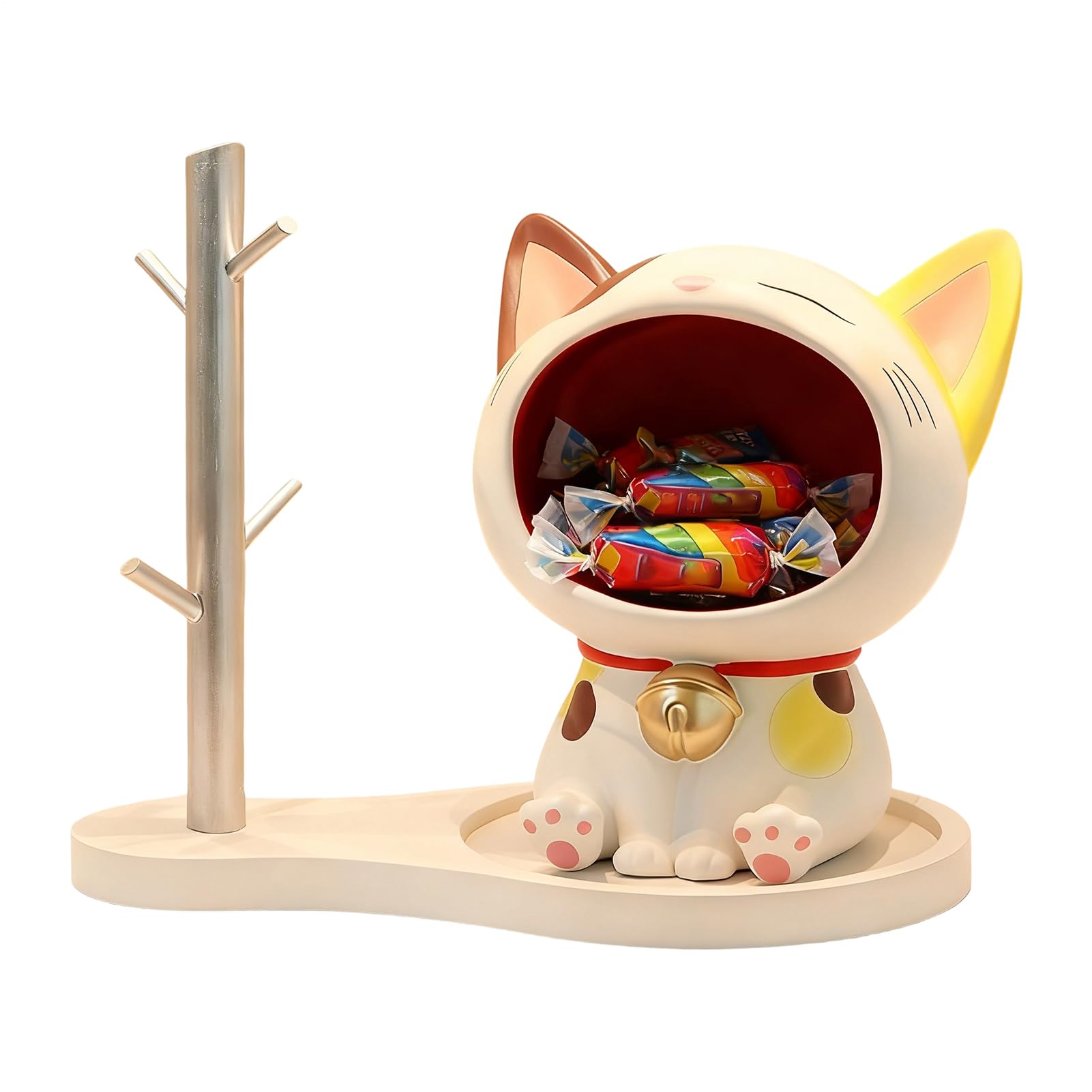 Cuenco para llaves de gato decorativo para mueble de salón