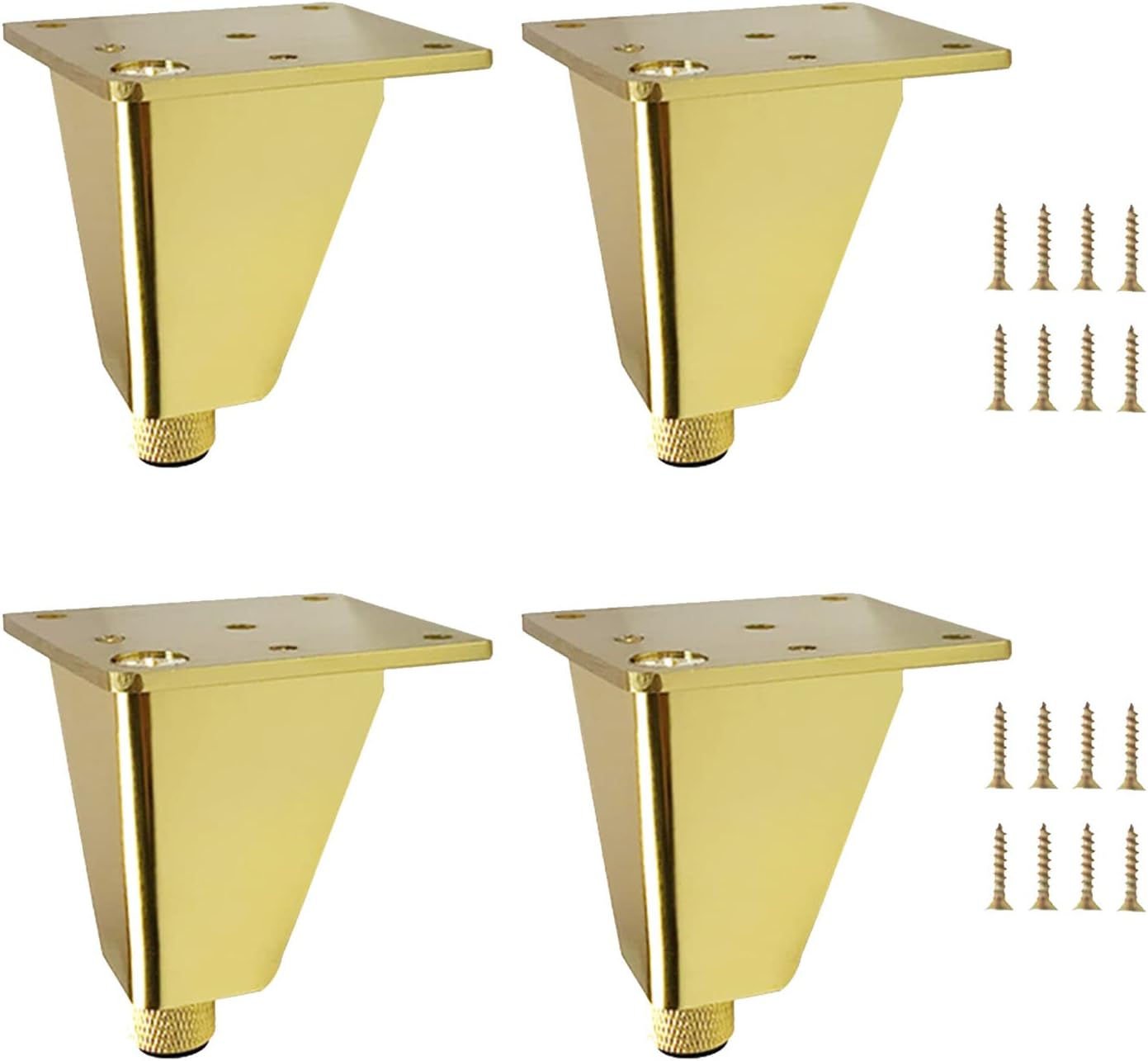 Furniture Legs Adjustable, 4 Pcs Table Legs Metal, Sofa Legs, Cabinet Legs, Coffee Table Legs, Desk Legs, Replacement Furniture Feet 8cm 10cm 12cm 15cm 18cm 20cm 25cm 30cm 35cm,Gold-25cm(9.8in)