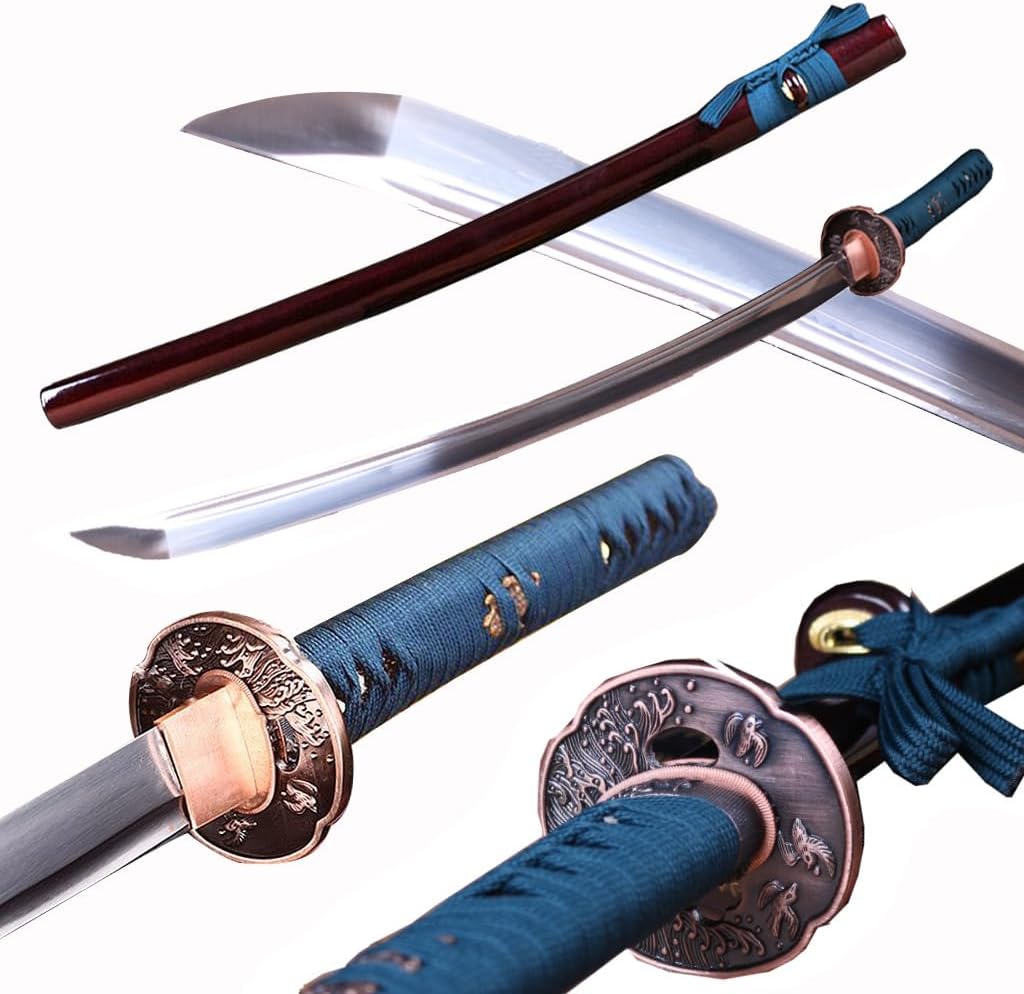 1095 High Carbon Steel Katana Japanese Samurai Sword Full Tang for Practice Collection