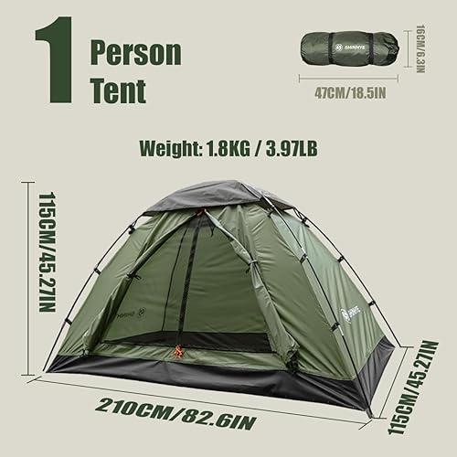 Miniatura 2 de Tienda de campaña para mochileros para acampar 1-5 personas Senderismo Tienda ultraligera para exteriores, resistente al viento, dos puertas, fácil