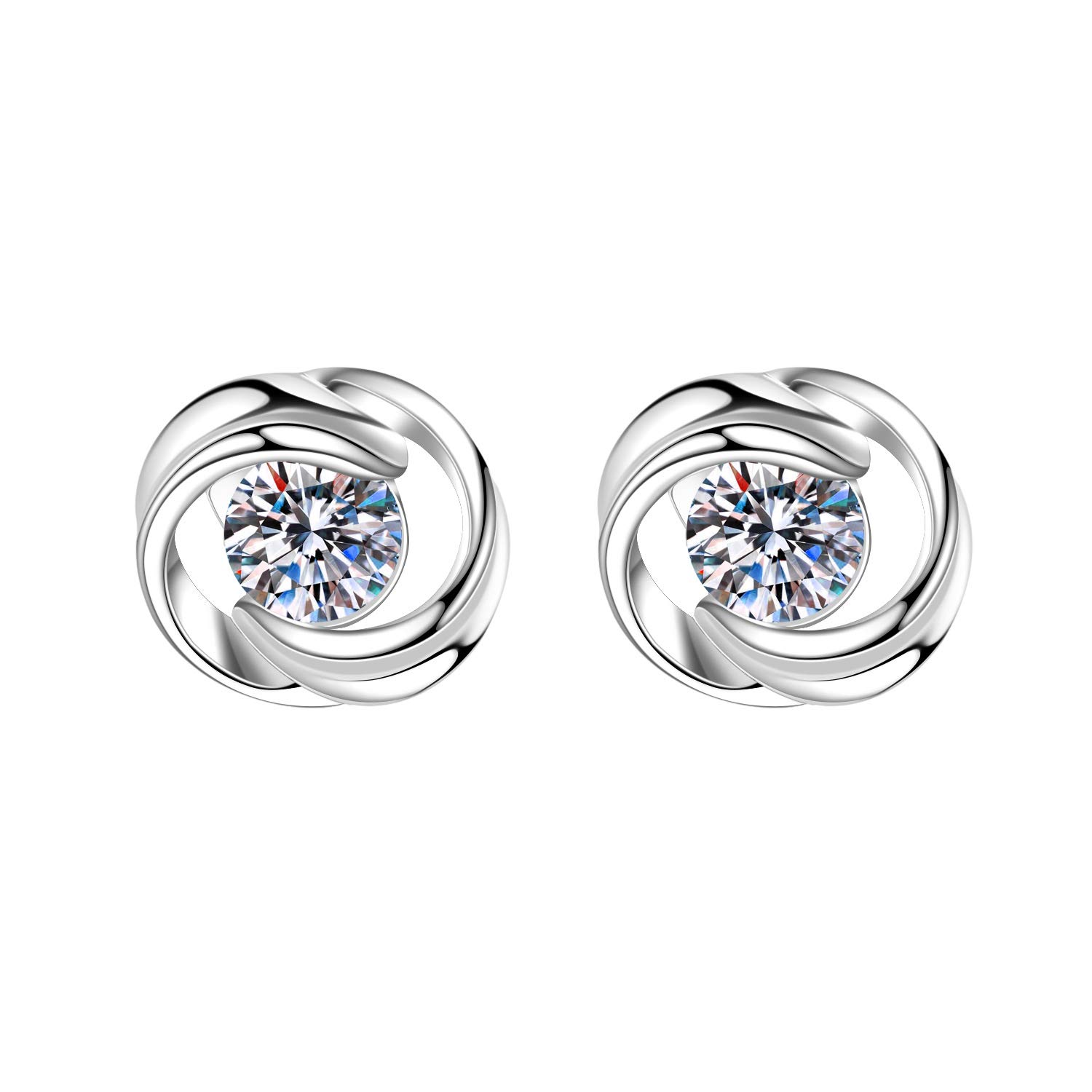 Splendente Fashion Stud Earrings Imitation Jewelry Artificial Diamond- with Fashion Rose Shape for Men Women Boys and Girls ED0172