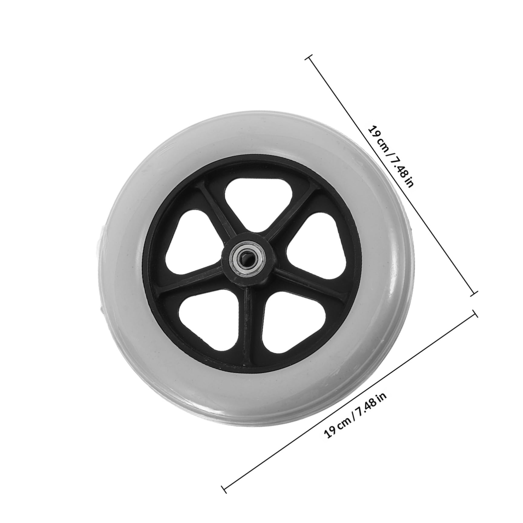 SECFOU Ruote di Ricambio Ruote Anteriori 2 Pezzi in Plastica, Facili da Installare e Resistenti All'usura, Diametro 8mm per Carrozzina e Carrello Shopping