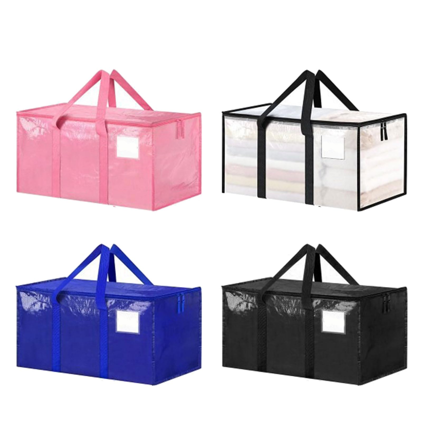 Umzugs-Aufbewahrungstaschen, Polypropylen, gewebt, faltbar, für Kleidung, Decke, Verschluss für Zuhause, Wohnheim, Verpackung