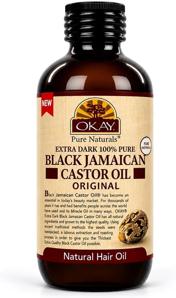 Extra Dark 100% Natural Black Jamaican Castor Oil | For All Hair Textures & Skin Types | Grow Strong, Healthy, Smooth and Thick Hair | With Vitamin E - Omega 6 & 9 | 4 oz