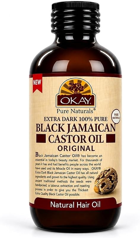 Óleo de Rícino Preto Jamaicano OKAY Pure Naturals, 120 mL