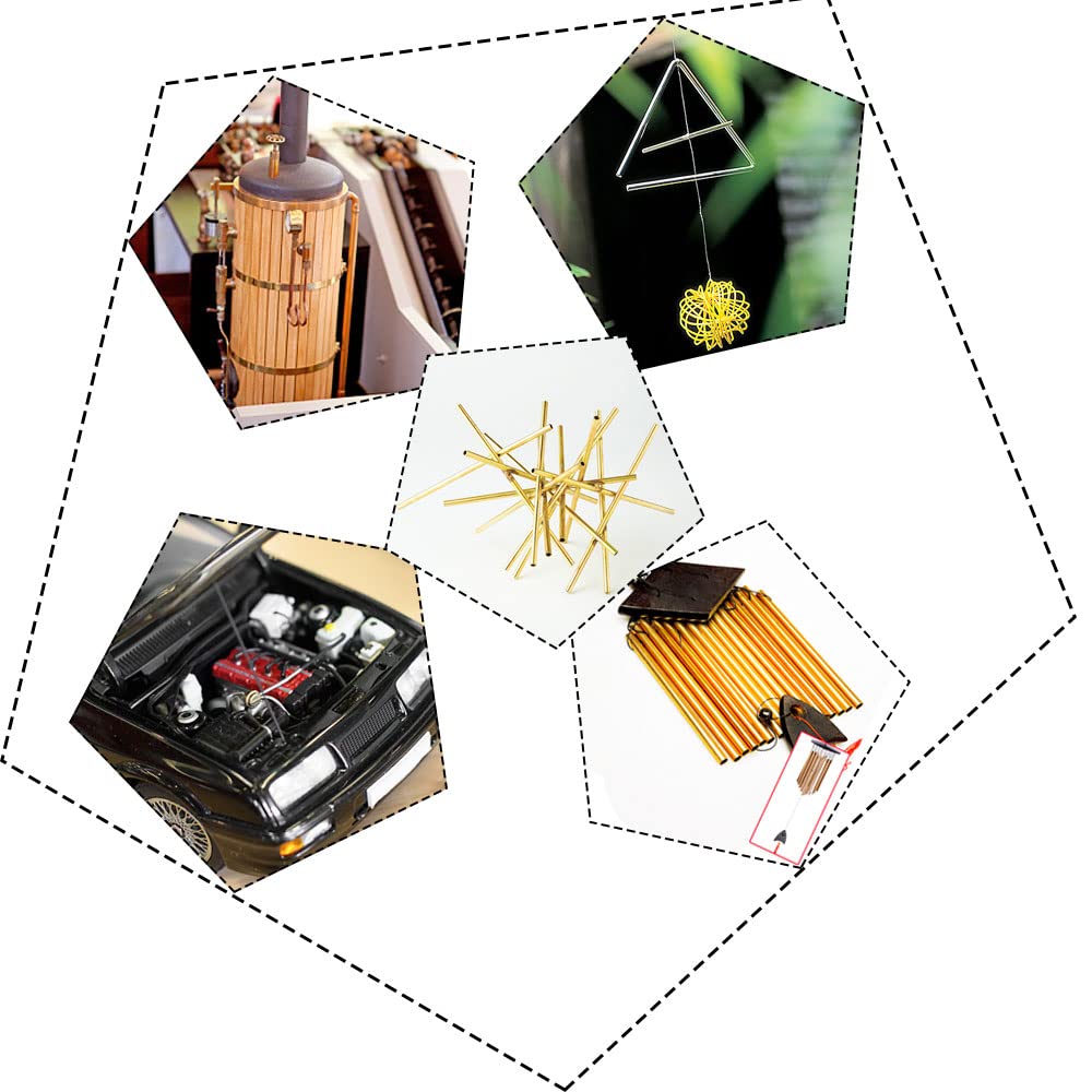 Ohates 2PCS Brass Tube ID1.1(0.043") X OD1.5(0.059") X L300(11