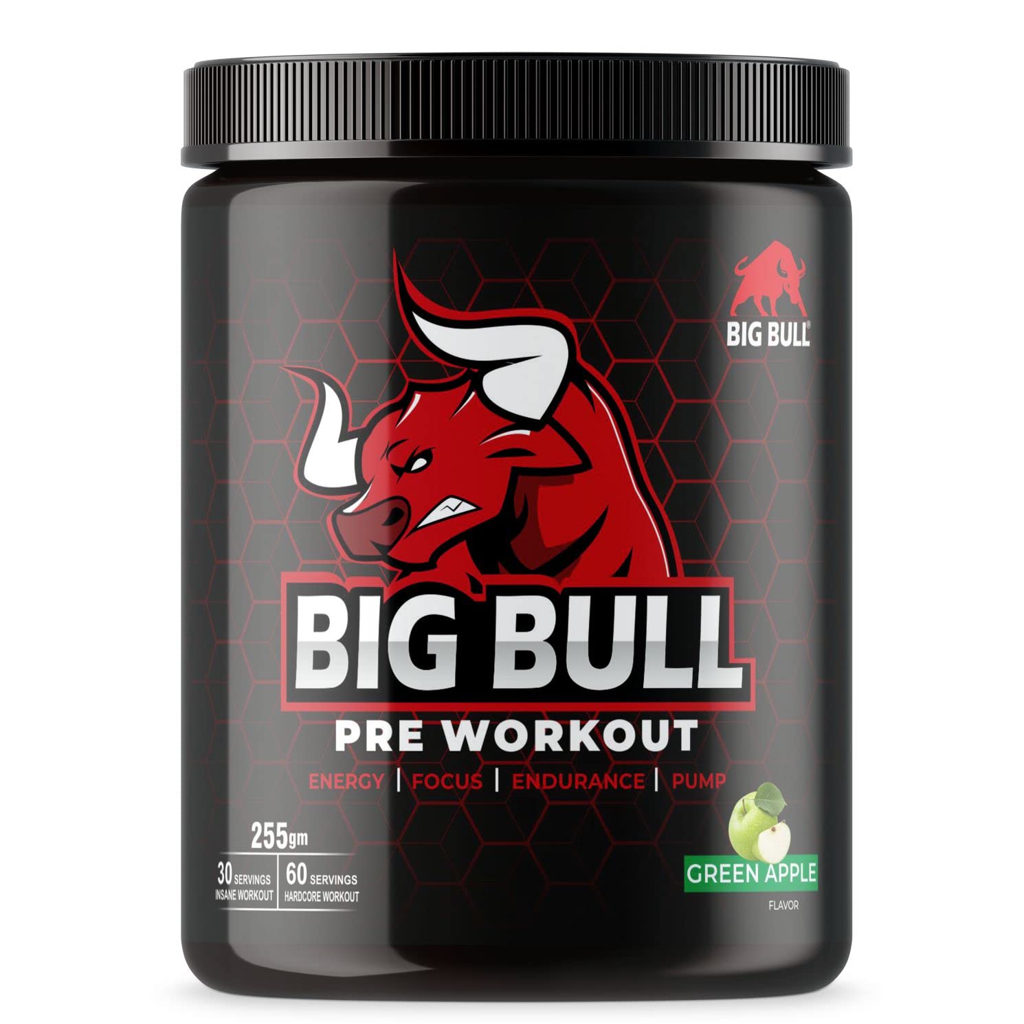 BIGBULL Pre-Workout Supplement Drink | Lean Muscles Building | Body Strength | Powerful Pumps For Men & Women | Higher Energy & Enhanced Performance |(60 Servings, 255g) (Green Apple) (B0CWY2471C) Amazon Price History, Amazon Price Tracker