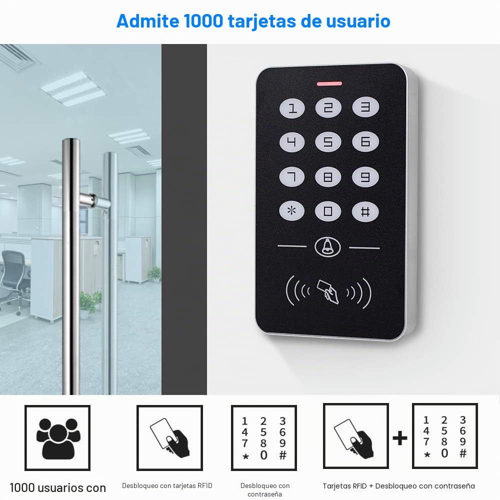 FST Teclado Control Acceso RFID de 125KHz Cubierta Impermeable Lector de Controlador de Acceso Exterior + 10 piezas Llaveros EM4100 Llavero Para el Hogar