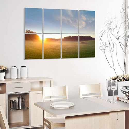 Miniatura 4 de Paneles de pared acústicos insonorizados de verano mañana campo niebla hermoso paisaje sueco autoadhesivos paneles acústicos reduce habitación eco