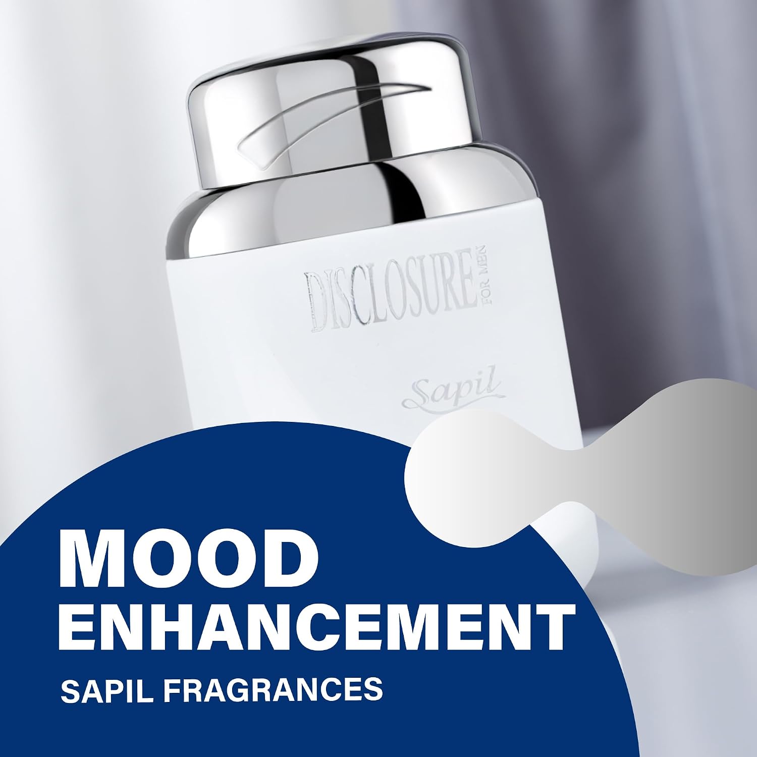 Sapil Disclosure White Perfume for Men - Long-Lasting Dubai Cologne - Woody Aromatic EDT Spray - 3.4 Oz (100 ml) - Ideal Men's Fragrance for Daily Wear