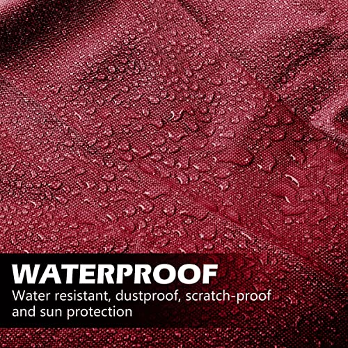 Bâche de bateau 600D imperméable housse protection V-Hull rouge 17-19FT - 4