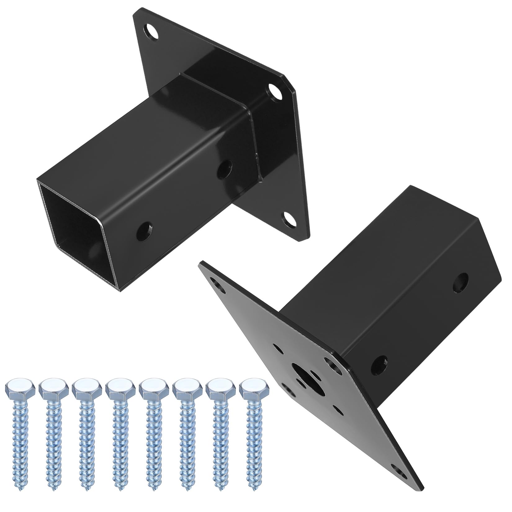 McBlast 2 Pièces Support Poteau Bois à Visser 50x50 mm | Manchon de Sol avec Ancrage, pour Clôture, Pergola et Balançoire. Fixation Solide, Montage Simple.