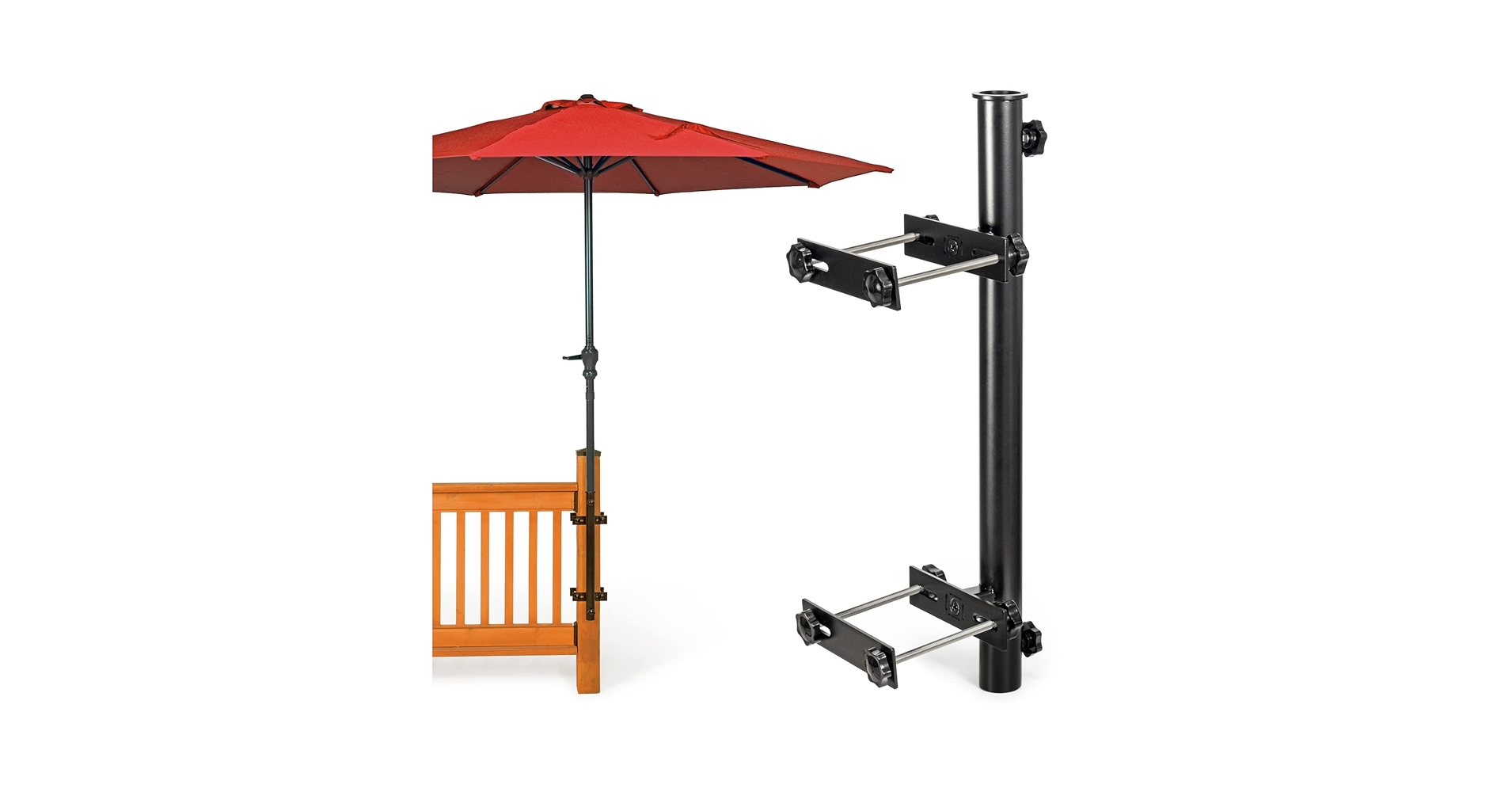 SKJJL Parasol Holder Balcony Railing, Stainless Steel Umbrella Holder